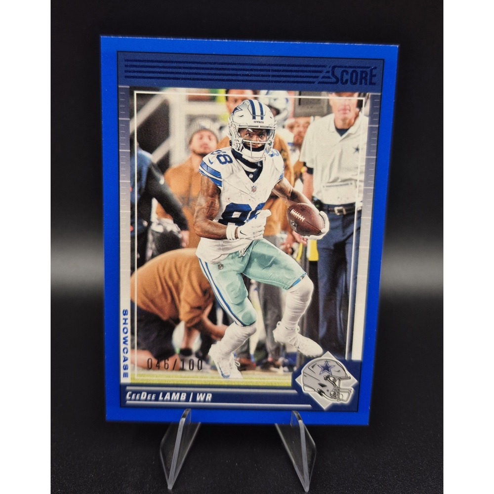 2024 Score CeeDee Lamb #74 Blue Showcase #/100 Dallas Cowboys